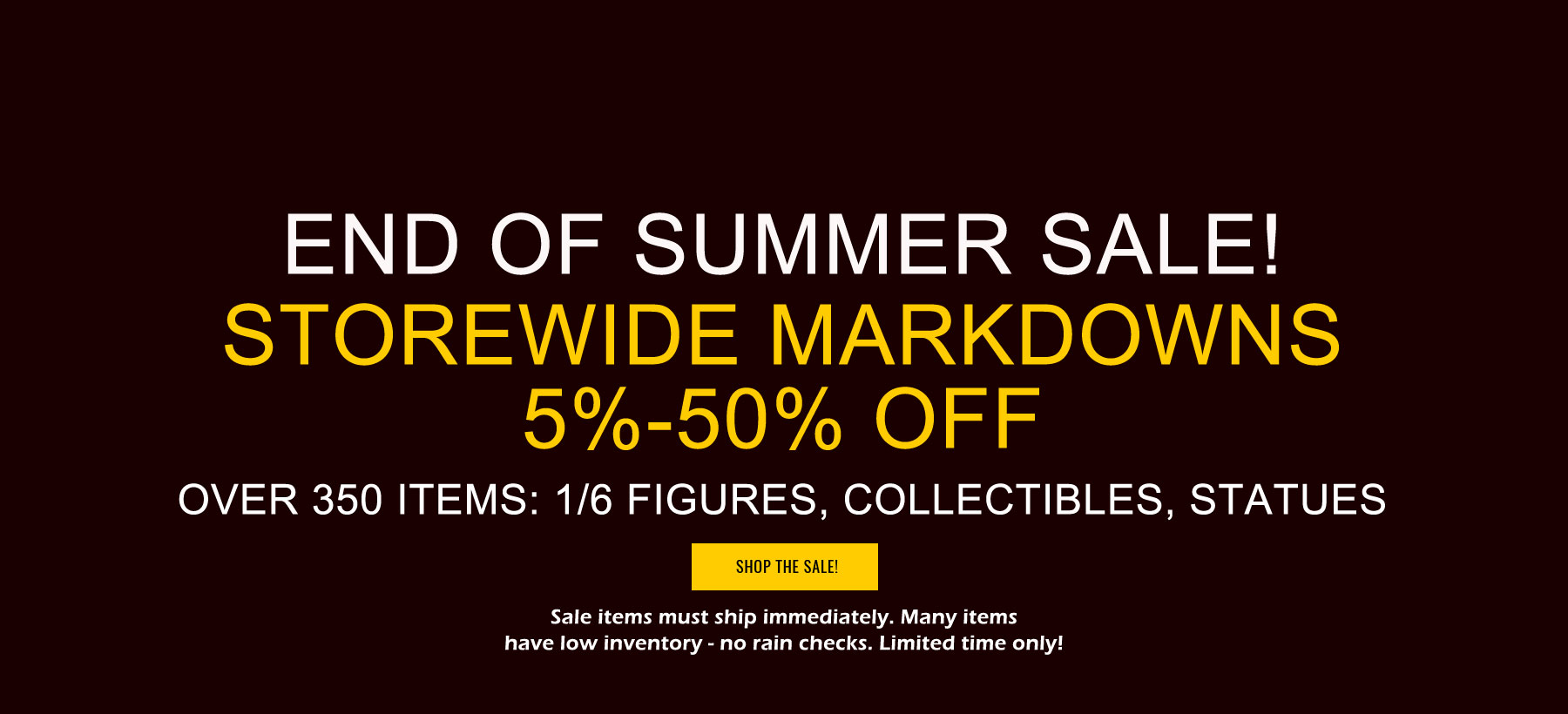 Timewalker Toys End of Summer sale starts now! 